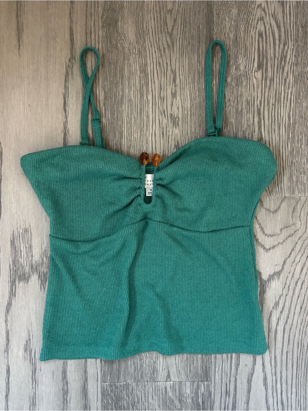 NWT A New Day Teal Green Ruched Twist Front Cami Tank Top M